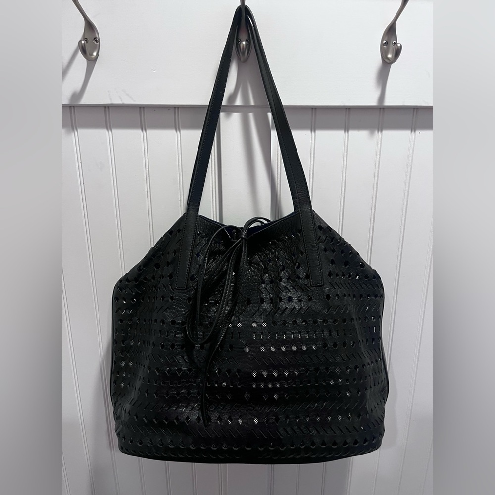 Stuart Weitzman Unique Leather Bag with removable inner bag